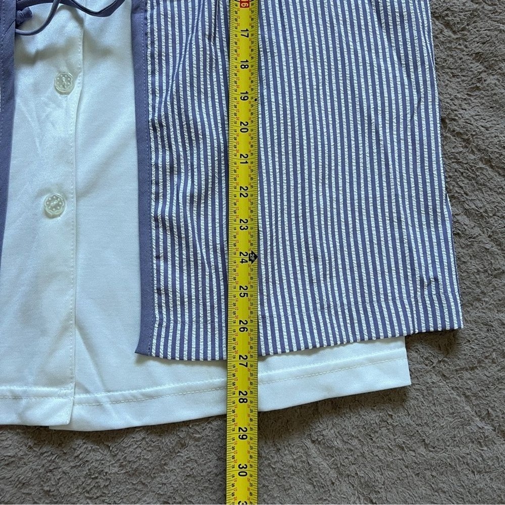 NWOT Vintage TAG‎ 80's Striped Padded Shoulder Shirt Unisex Size M - Picture 5 of 9